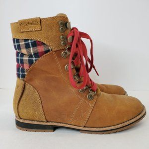 Columbia Woman's Sz 7 Twentythird Ave Waterproof Mid Plaid Print Boot.